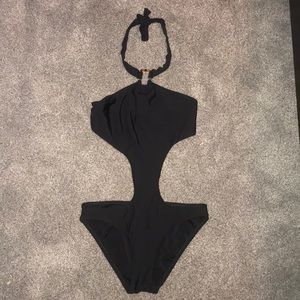 Black Calvin Klein one piece bathing suit